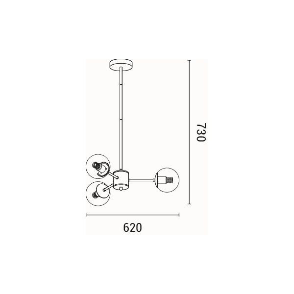LÁMPARA DE TECHO COLGANTE 3xE27 MÁX. 15W 620x730mm BLANCO ARTE ILLUMINA PUFF