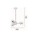 LÁMPARA DE TECHO COLGANTE 3xE27 MÁX. 15W 620x730mm BLANCO ARTE ILLUMINA PUFF