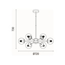 LÁMPARA DE TECHO COLGANTE 6xE27 MÁX. 15W 720x730mm BLANCO ARTE ILLUMINA PUFF