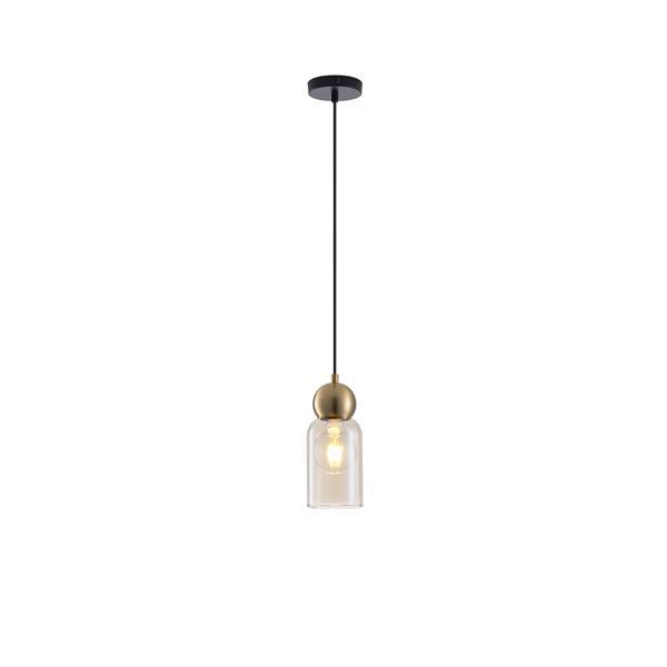 LÁMPARA DE TECHO COLGANTE CRISTAL 1xE27 100x1270mm NEGRO ARTE ILLUMINA AURELIA