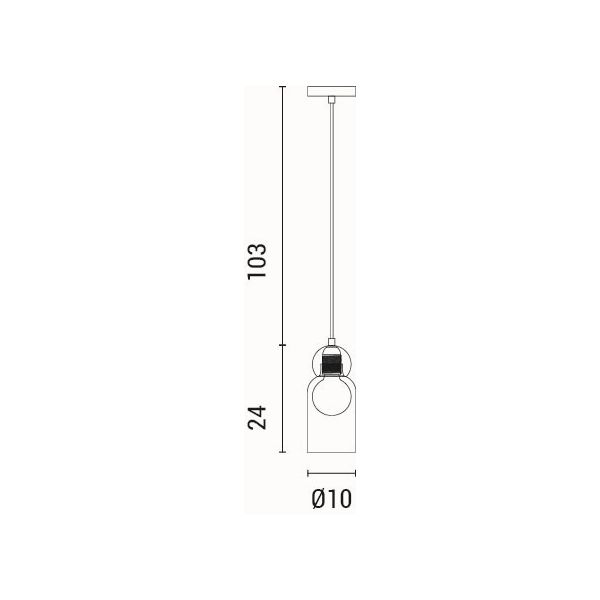 LÁMPARA DE TECHO COLGANTE CRISTAL 1xE27 100x1270mm NEGRO ARTE ILLUMINA AURELIA