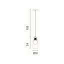 LÁMPARA DE TECHO COLGANTE CRISTAL 1xE27 100x1270mm NEGRO ARTE ILLUMINA AURELIA