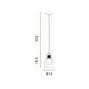 LÁMPARA DE TECHO COLGANTE CRISTAL 1xE27 135x1220mm NEGRO ARTE ILLUMINA AURELIA