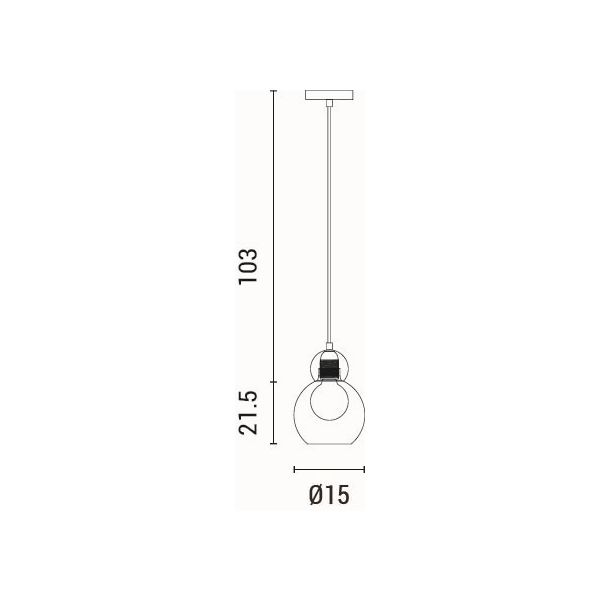 LÁMPARA DE TECHO COLGANTE DE CRISTAL 1xE27 150×1240mm NEGRO ARTE ILLUMINA AURELIA
