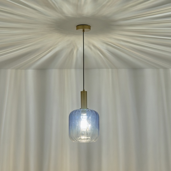 LÁMPARA DE TECHO COLGANTE CRISTAL GOFRADO 1xE27MAX 15W 200x210mmX160CM ARTE ILLUMINA TOPACIO