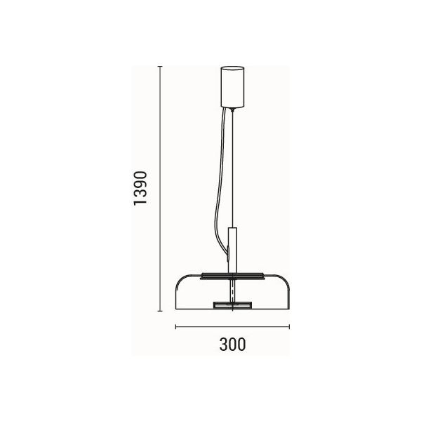 LÁMPARA DE TECHO COLGANTE METAL-VIDRIO 8W 960lm 3000K 300x1390x90mm COGNAC ARTE ILLUMINA LOBBY