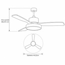 VENTILADOR DECORATIVO CON ASPAS RETRÁCTILES, ALTAVOZ BLUETOOTH, LUZ LED Y MANDO A DISTANCIA MOTOR 32W DC