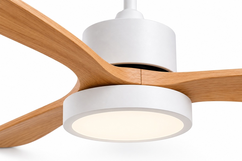 VENTILADOR DECORATIVO CON ASPAS RETRÁCTILES, ALTAVOZ BLUETOOTH, LUZ LED Y MANDO A DISTANCIA MOTOR 32W DC