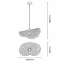 LÁMPARA DE TECHO COLGANTE DE METAL 1xE27 MÁX. 15W Ø600mm NEGRO-ORO ARTE ILLUMINA GALILEA