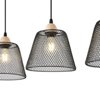 LÁMPARA DE TECHO COLGANTE METAL 3 LUCES 3xE27 MÁX. 15W 370x370x1260mm NEGRO ARTE ILLUMINA NET