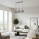 LÁMPARA DE TECHO COLGANTE METAL 3 LUCES 3xE27 MÁX. 15W 370x370x1260mm NEGRO ARTE ILLUMINA NET