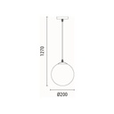 LÁMPARA DE TECHO COLGANTE DE METAL 1xE27 MAX 15W 200x1270mm BLANCO ARTE ILLUMINA SELINI