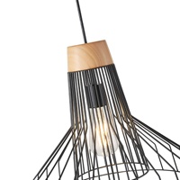 LÁMPARA DE TECHO COLGANTE METAL 1xE27 MÁX. 15W 360x360x1380mm NEGRO ARTE ILLUMINA BORLA