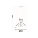 LÁMPARA DE TECHO COLGANTE METAL 1xE27 MÁX. 15W 360x360x1380mm NEGRO ARTE ILLUMINA BORLA