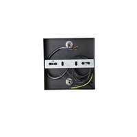 LÁMPARA DE TECHO COLGANTE MADERA-METAL 4 LUCES 4xE27 MAX 15W 300x300x1230mm NEGRO-MARRÓN ARTE ILLUMINA MULTIPLA