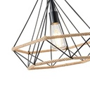 LÁMPARA DE TECHO COLGANTE CUERDA-METAL Ε27 MAX 15W 380x380x1450mm NEGRO-CAQUI ARTE ILLUMINA HELIOS