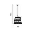 LÁMPARA DE TECHO COLGANTE CUERDA-METAL Ε27 MAX 15W 300x300x1350mm NEGRO-CAQUI ARTE ILLUMINA HELIOS