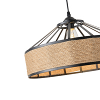 LÁMPARA DE TECHO COLGANTE CUERDA-METAL Ε27 MAX 15W 400x1300mm NEGRO-CAQUI ARTE ILLUMINA HELIOS