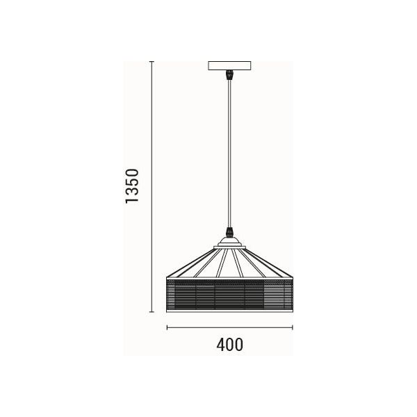 LÁMPARA DE TECHO COLGANTE CUERDA-METAL Ε27 MAX 15W 400x1300mm NEGRO-CAQUI ARTE ILLUMINA HELIOS