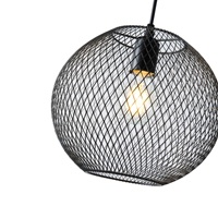 LÁMPARA DE TECHO COLGANTE DE METAL 1xE27 MÁX. 15W 350x350Χ1360mm NEGRO ARTE ILLUMINA MESH