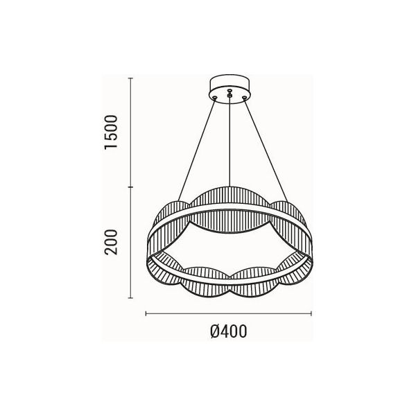 LÁMPARA COLGANTE ACRÍLICAS REDONDA LED 48W 4320lm 3000K Ø400mm PLATA ARTE ILLUMINA TORINO