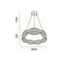 LÁMPARA COLGANTE ACRÍLICAS REDONDA LED 48W 4320lm 3000K Ø400mm PLATA ARTE ILLUMINA TORINO