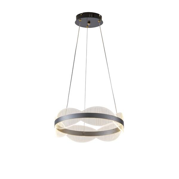 LÁMPARA COLGANTE ACRÍLICAS REDONDA LED 48W 4320lm 3000K Ø400mm PLATA ARTE ILLUMINA TORINO
