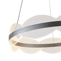LÁMPARA COLGANTE ACRÍLICAS REDONDA LED 60W 5400lm 3000K Ø600mm PLATA ARTE ILLUMINA TORINO