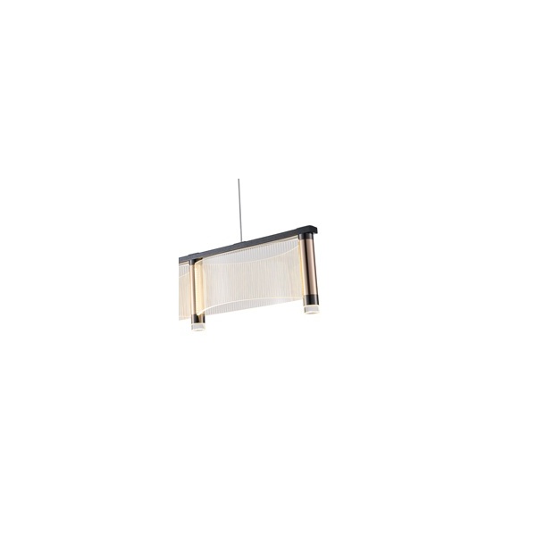 LÁMPARA COLGANTE ACRÍLICO LED 2 LUCES LED 2Χ16W 3024lm 3000K 600x270x175mm ORO FRANCÉS ARTE ILLUMINA RAVENA