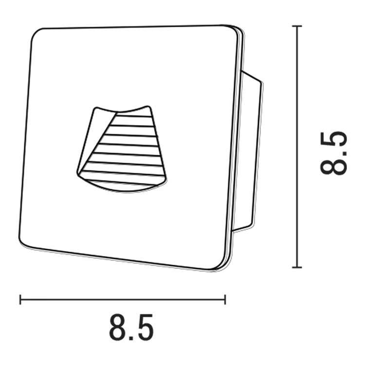 EMPOTRABLE DE PARED LED 3W DC24V 18lm IP54 85x85x46mm ARTE ILLUMINA