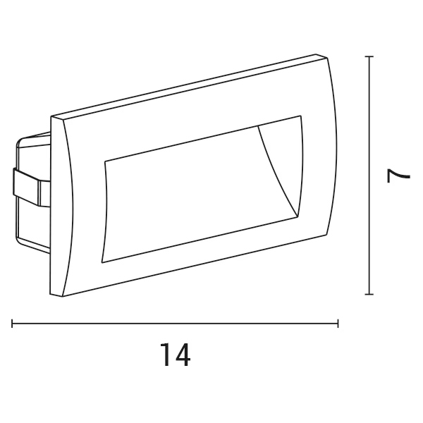 EMPOTRABLE PARED LED "VAGG" 3W IP54 220-240V 140x70x70mm PRO ARTE ILLUMINA