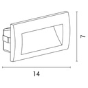 EMPOTRABLE PARED LED "VAGG" 3W IP54 220-240V 140x70x70mm PRO ARTE ILLUMINA
