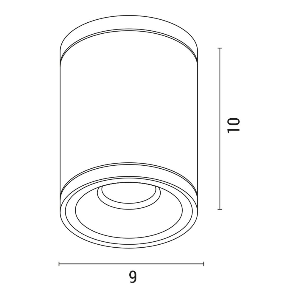 FOCO EXTERIOR DE ALUMINIO IP65 GU10 máx. 7W Ø90x100mm ARTE ILLUMINA