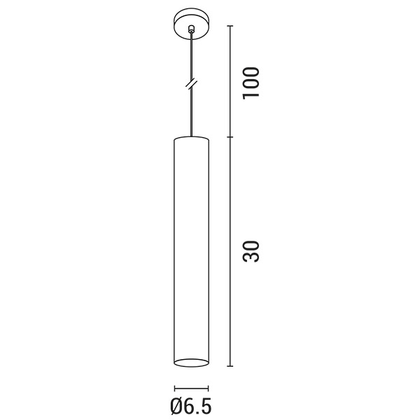 COLGANTE "FLOPPY 300" GU10 1M Ø56x300 BLANCO