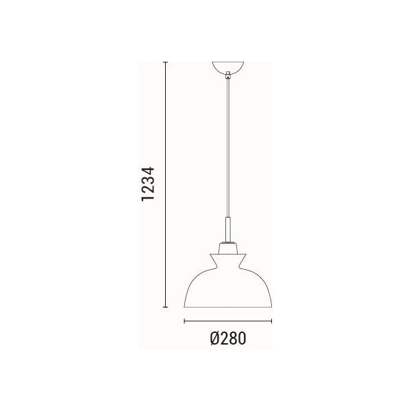 LÁMPARA COLGANTE METAL 1xE27 MÁX 15W 280x1234mm ARTE ILLUMINA DIGNITY