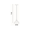LÁMPARA COLGANTE DE METAL 1xE27 MAX 40W 180x1140mm ARTE ILLUMINA CHROMA
