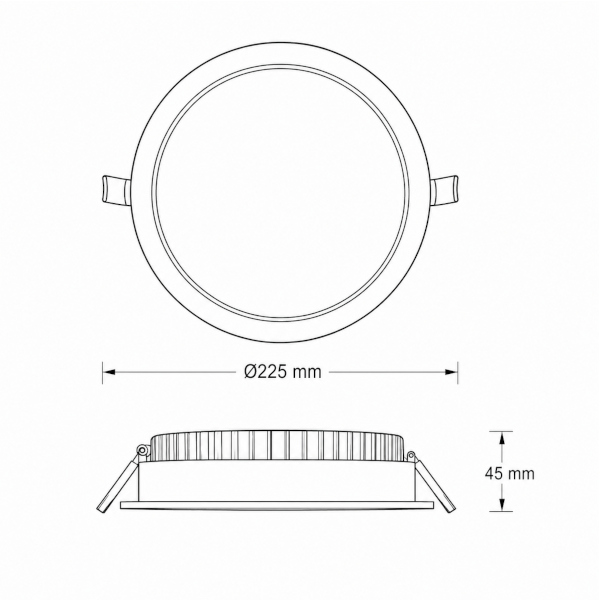 DOWNLIGHT LED EMPOTRADO SLIM Ø225mm 30W BLANCO PLUS EUROLAMP