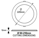 DOWNLIGHT LED EMPOTRADO SLIM CORTE AJUSTABLE Ø50-210mm 20W BLANCO EUROLAMP