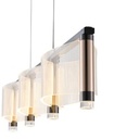 LÁMPARA COLGANTE ACRÍLICO LED 3 LUCES 3X16W 4320lm 3000K 900x270x175mm ORO FRANCÉS ARTE ILLUMINA RAVENA