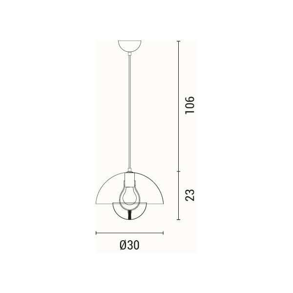 LÁMPARA DE TECHO COLGANTE DE METAL 1ΧE27 MAX40W Ø300mm ARTE ILLUMINA JARDEN