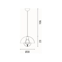 LÁMPARA DE TECHO COLGANTE DE METAL 1ΧE27 MAX40W Ø300mm ARTE ILLUMINA JARDEN
