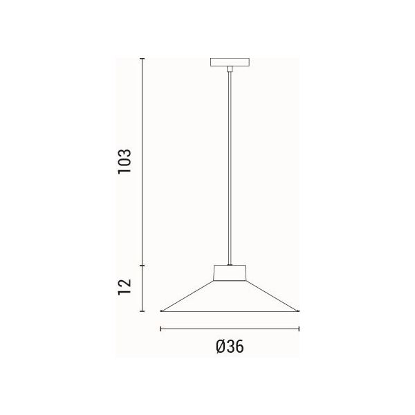 LÁMPARA DE TECHO COLGANTE  1xE27 MAX 15W 360x1150mm ARTE ILLUMINA NELI