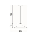 LÁMPARA DE TECHO COLGANTE  1xE27 MAX 15W 360x1150mm ARTE ILLUMINA NELI