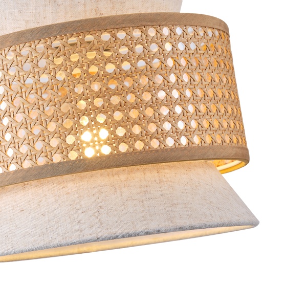 LÁMPARA COLGANTE TELA 1xE27 MAX15W 400x1310mm BEIGE-BLANCO MATE ARTE ILLUMINA ISLA