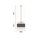 LÁMPARA DE TECHO COLGANTE TELA 1xE27 MAX 15W 260x1260mm BEIGE-BLANCO MATE ARTE ILLUMINA ISLA