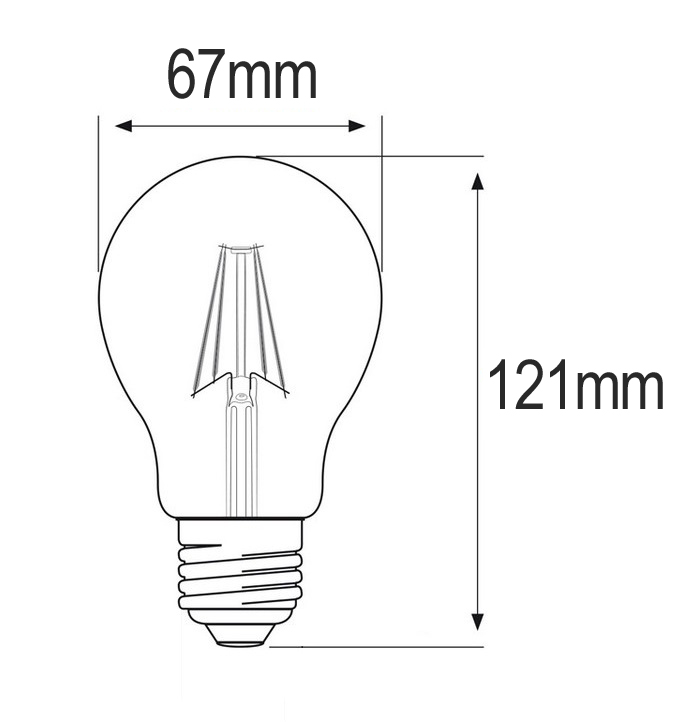 BOMBILLA LED A60 FILAMENTO CRUZADO 11W 1600lm E27 220-240V TRANSPARENTE 