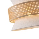 LÁMPARA DE TECHO COLGANTE TELA 1xE27 MAX 15W 260x1260mm BEIGE-BLANCO MATE ARTE ILLUMINA ISLA