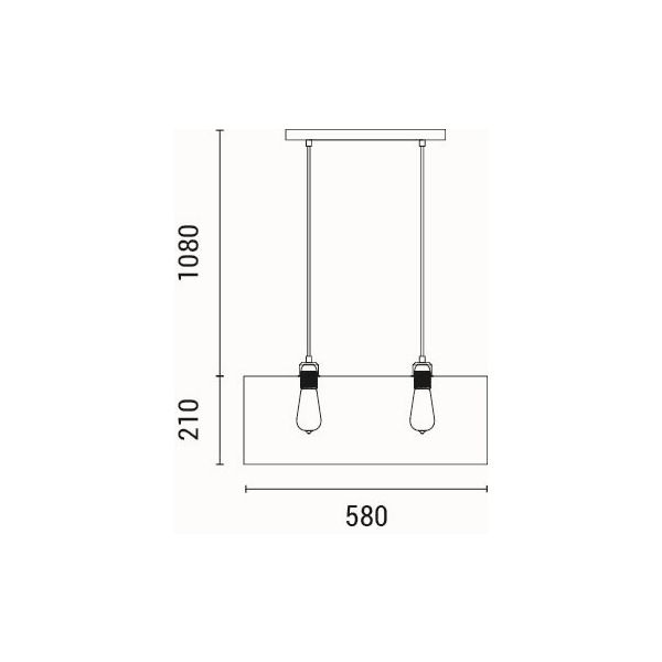 LÁMPARA COLGANTE PAMPAS 1xE27 MÁX. 15W 200x1290mm ARTE ILLUMINA AENON