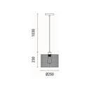 LÁMPARA DE TECHO COLGANTE PAMPAS 1xE27 MÁX. 15W 250x1260mm NEGRO ARTE ILLUMINA AENON