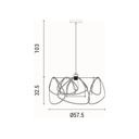 LÁMPARA COLGANTE RATÁN 1xE27 MAX 15W 390×1270mm MARRÓN-NEGRO ARTE ILLUMINA KAI